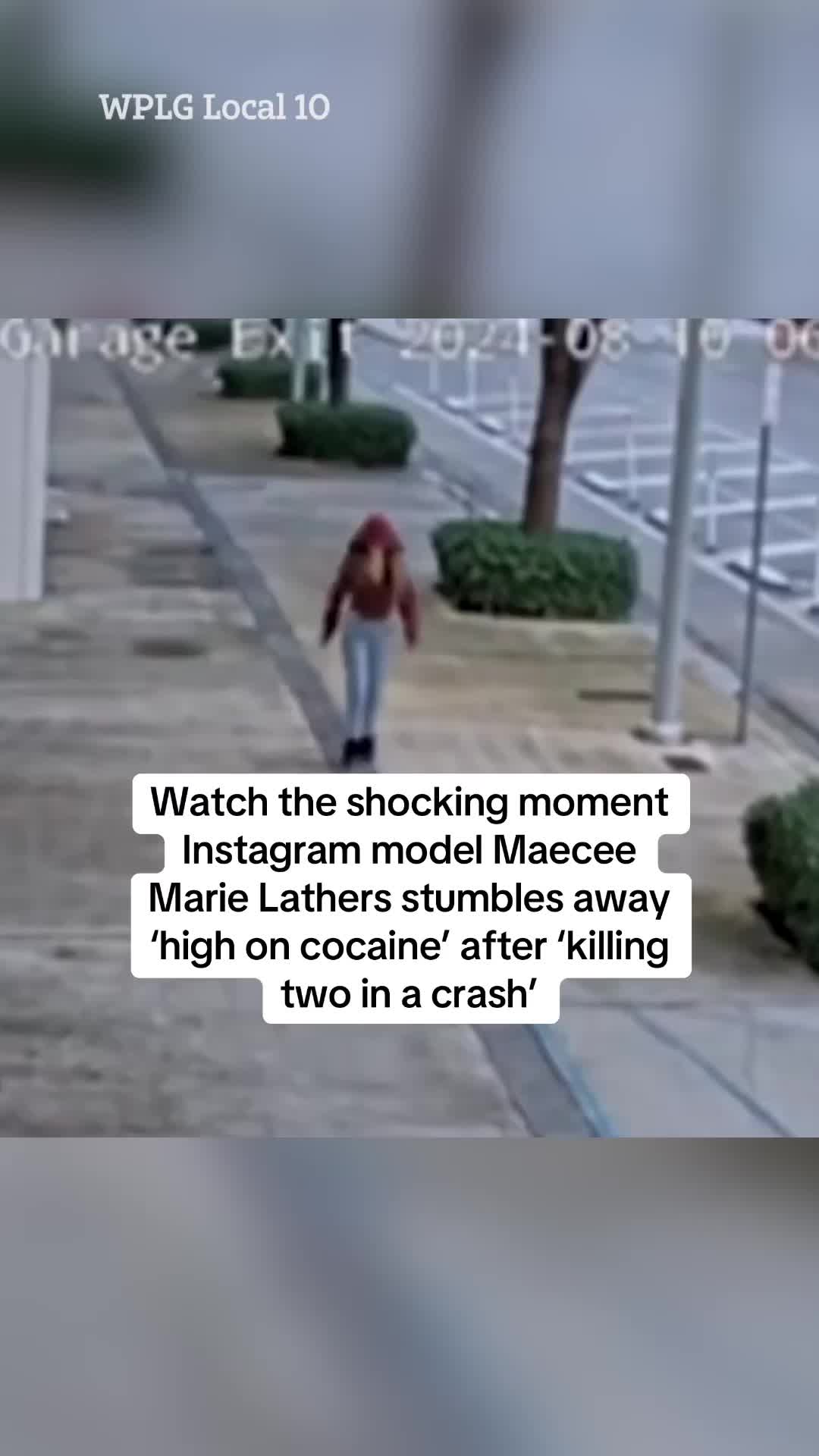 Shocking footage has caught Instagram model “high on pink cocaine” stumbling away just moments after she allegedly killed two people in a deadly car crash. #thesun #worldnews #breakingnews #crime #news #america #worldnews