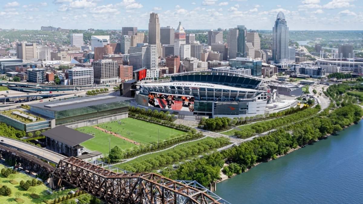 Plans for Cincinnati Bengals' $1.2b stadium renovations are revealed... but financing remains a mystery with team's lease set to expire in 2026