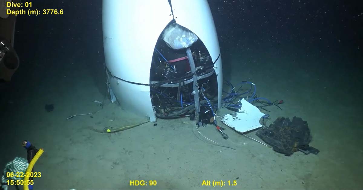 Ghostly Footage Shows Imploded Sub Resting in Freezing Darkness of Ocean Floor