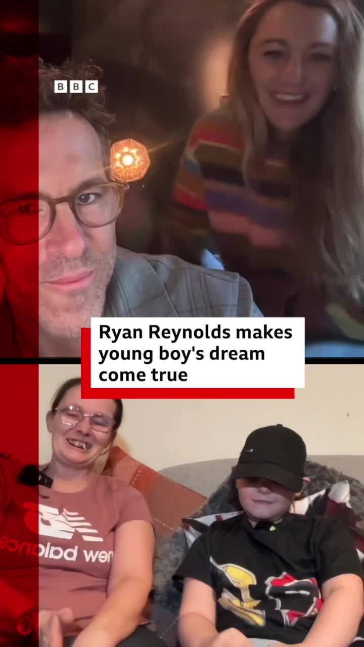 Ryan Reynolds makes a young boy’s dream come true - I’m not crying, you are. #RyanReynolds #DeadPool #BlakeLively #Inspirational #BBCNews