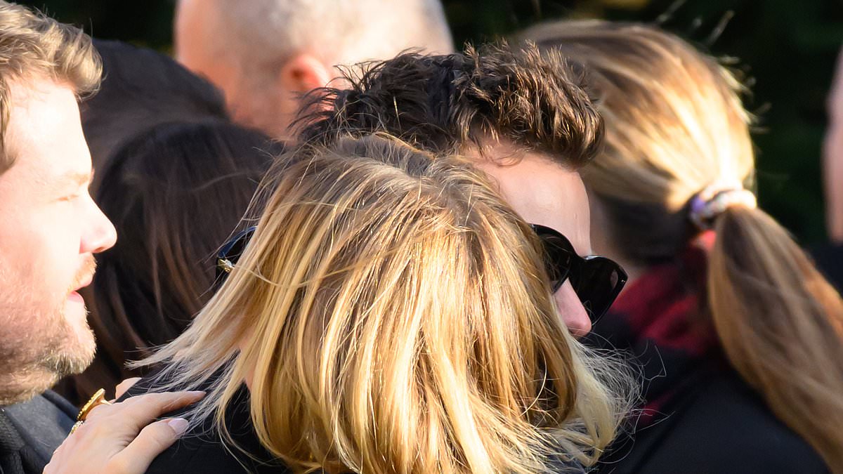 Harry Styles' hug for Kimberley Walsh at Liam Payne's funeral: Mourning One Direction star embraces Girls Aloud singer at private service for his tragic bandmate