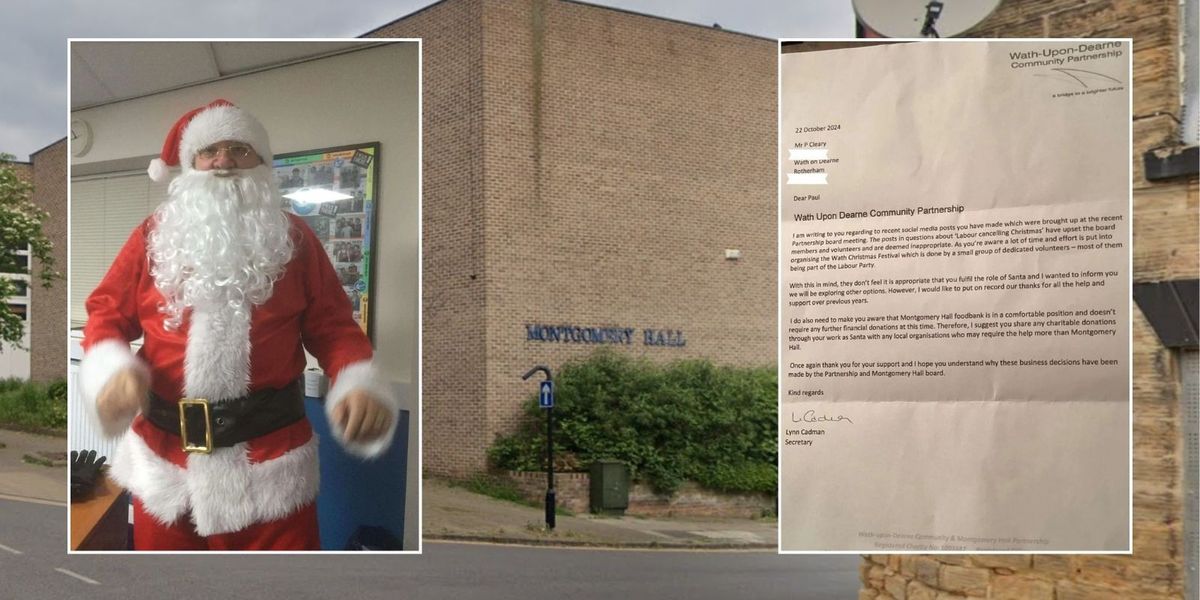 Pensioner Santa Clause volunteer SACKED by charity for 'anti-Labour' social media post - as he's told to stop donating to food bank too