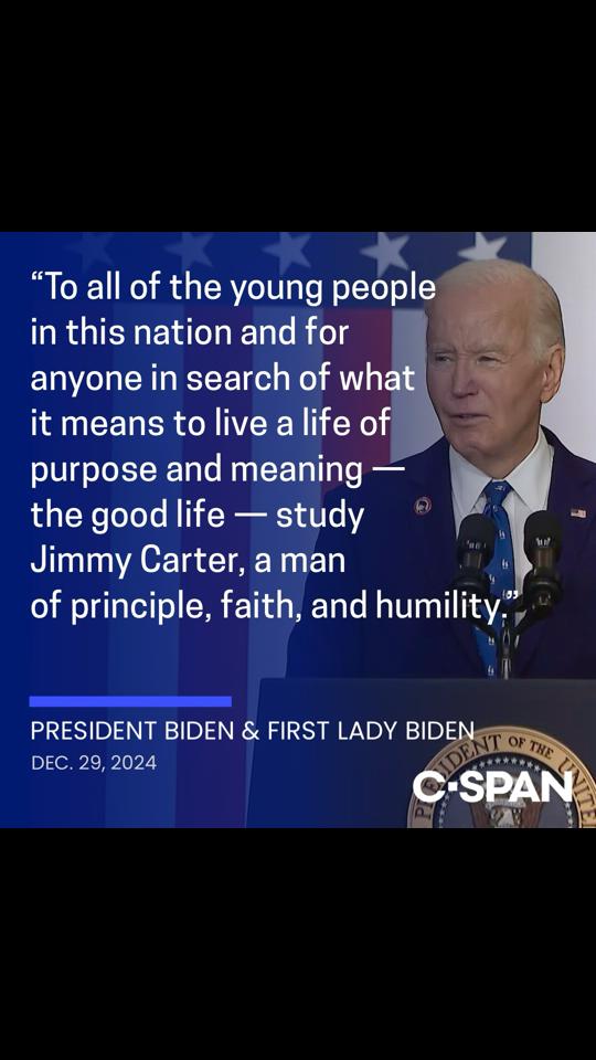 President Biden and first lady Jill Biden released the following statement Sunday on the death of former President Jimmy Carter: “Today, America and the world lost an extraordinary leader, statesman and humanitarian.   “Over six decades, we had the honor of calling Jimmy Carter a dear friend. But, what’s extraordinary about Jimmy Carter, though, is that millions of people throughout America and the world who never met him thought of him as a dear friend as well.     “With his compassion and moral clarity, he worked to eradicate disease, forge peace, advance civil rights and human rights, promote free and fair elections, house the homeless, and always advocate for the least among us. He saved