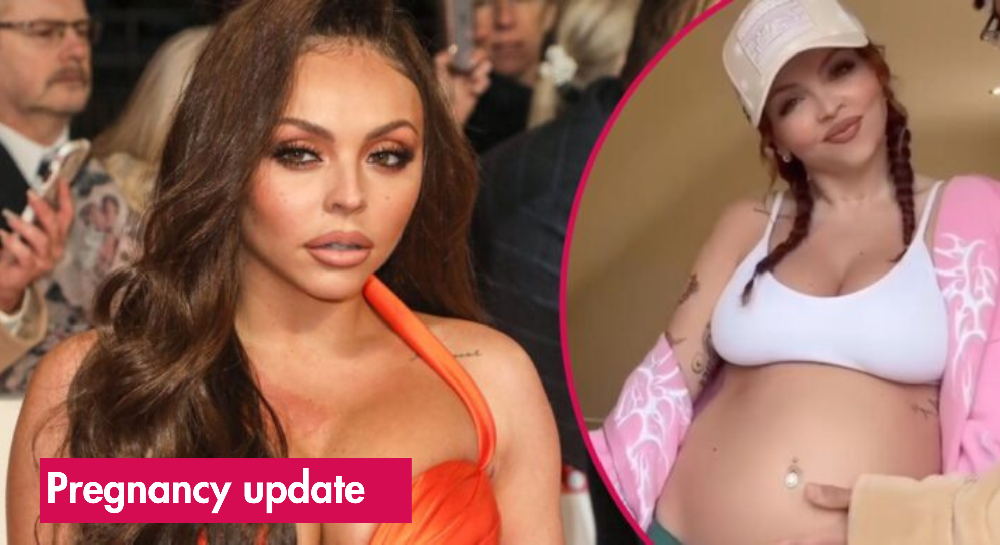 Jesy Nelson shows off her growing baby bump in video with on/off boyfriend: ‘Still can’t believe we’re having twins’