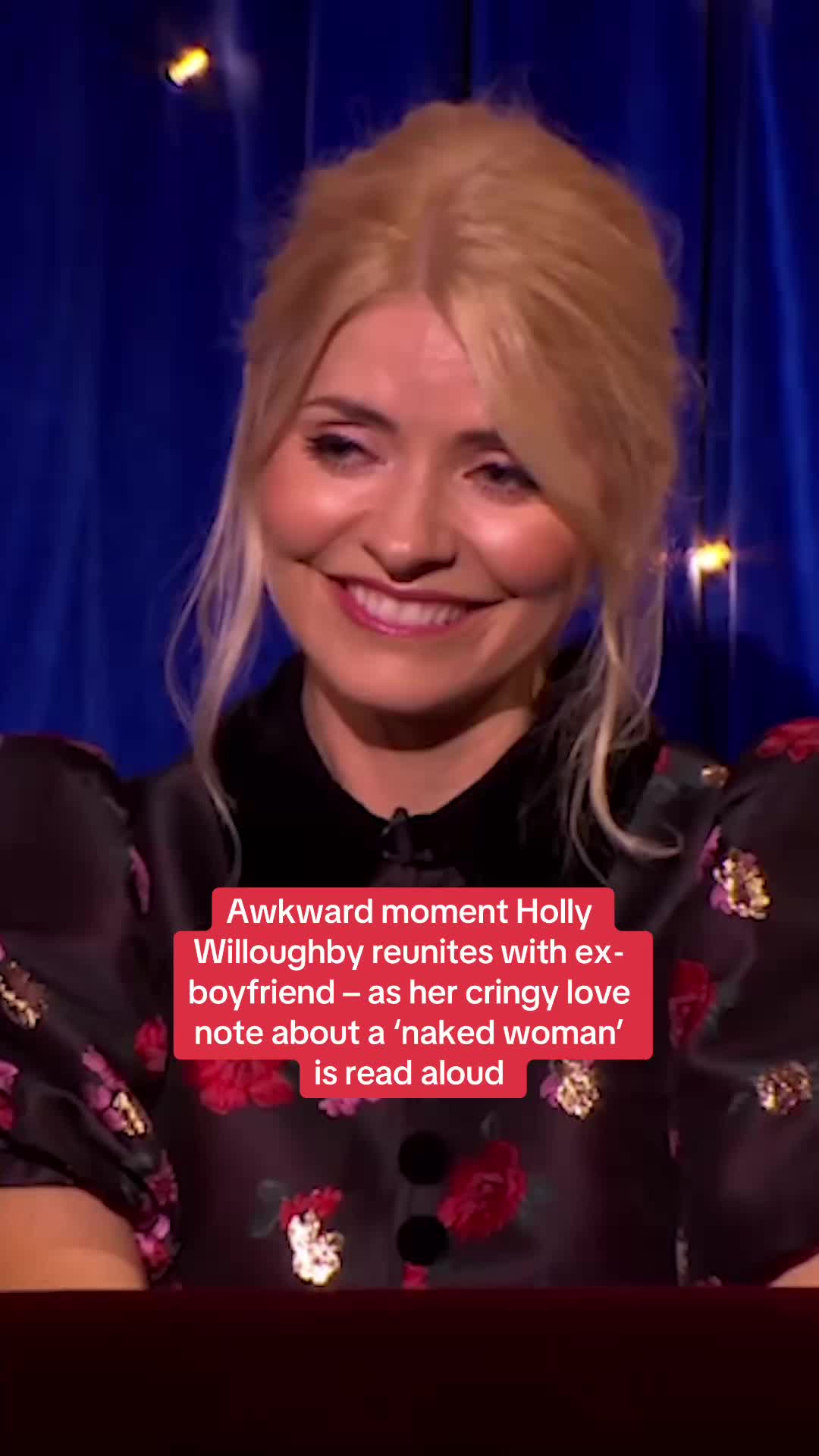 Awkward moment Holly Willoughby reunites with ex-boyfriend – as her cringy love note about a ‘naked woman’ is read aloud. #hollywilloughby #michaelmcintyre #lovenote #viral #exboyfriend