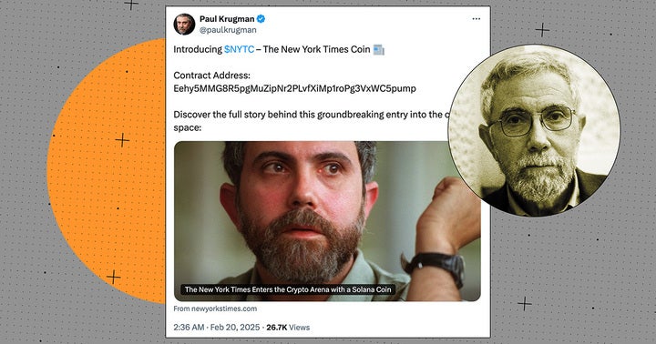 Someone Hacked Paul Krugman's Twitter and Made an Entire Fake Website for the New York Times to Shill a "New York Times Coin" Scam Coin