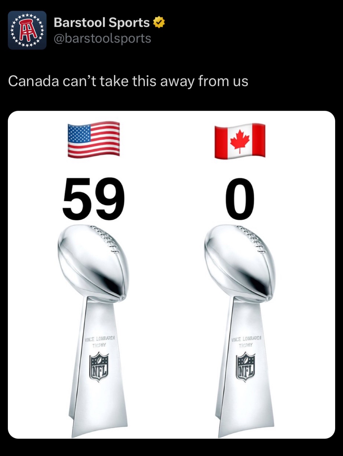 USA Still Has 59 SuperBowls to Canada’s 0 🇨🇦 @Spittin Chiclets