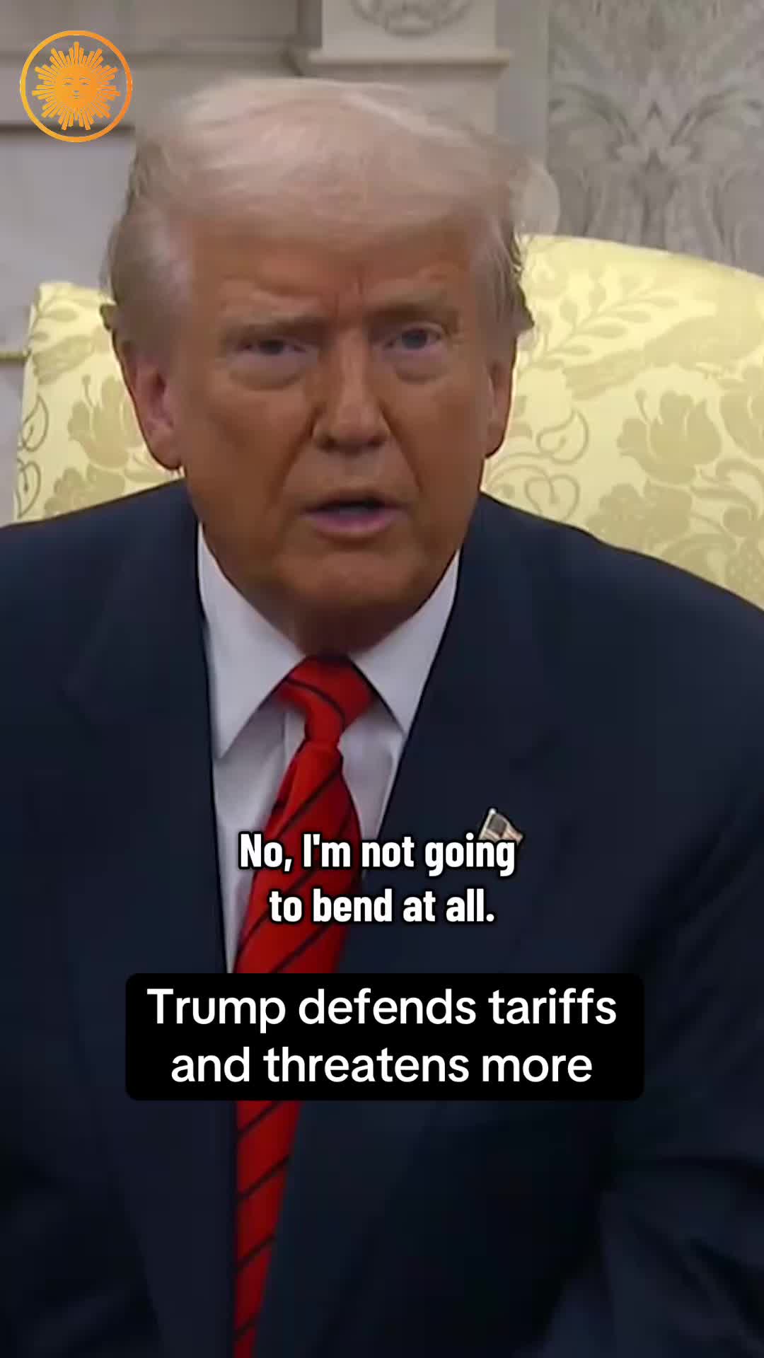 President Trump is threatening a 200% tariff on alcohol from Europe in response to the EU tariff on American-made whiskey. Trump has defended the current tariffs against allies and downplayed the recent volatility in the markets.