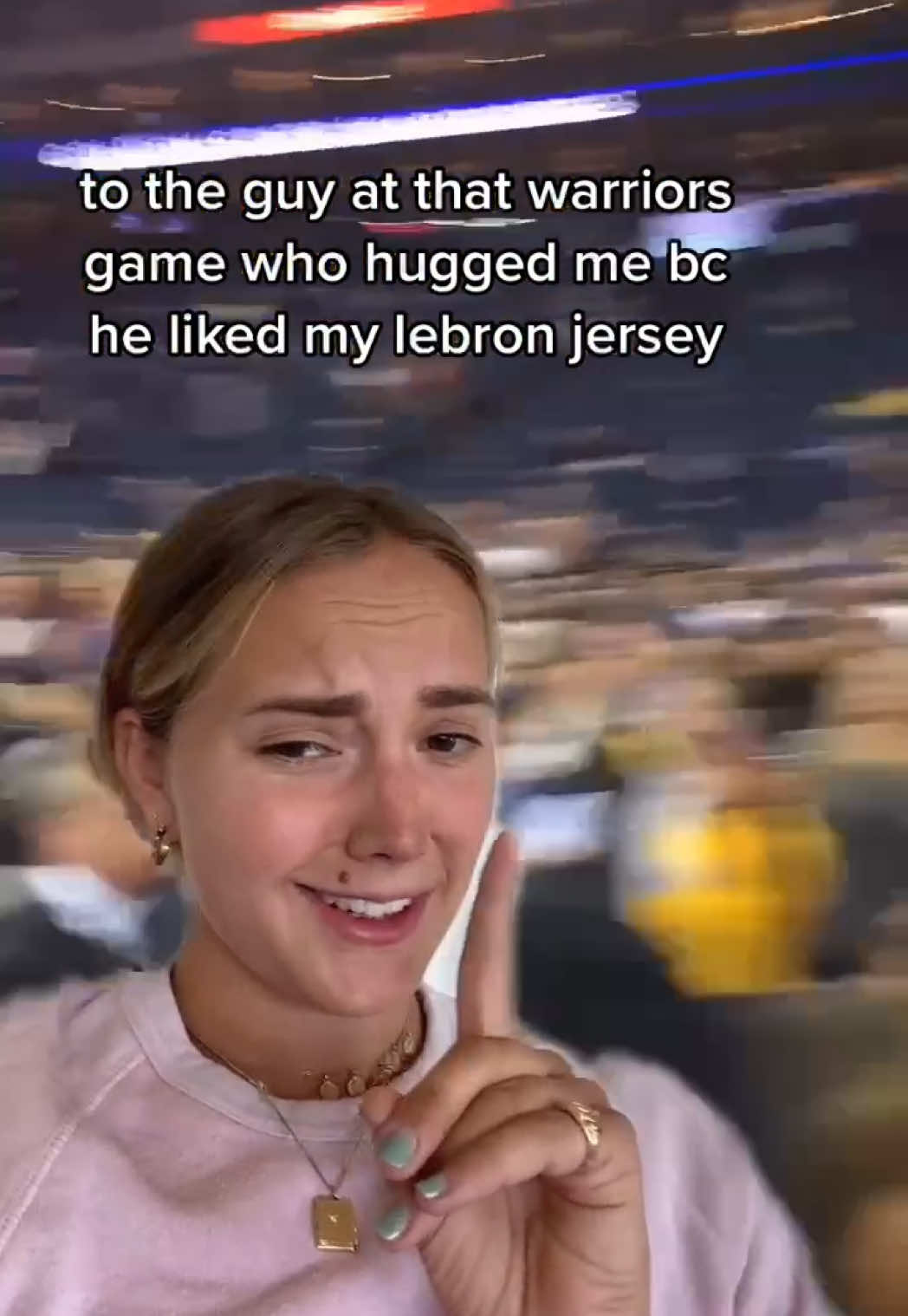 Her face at the end after #LeBron gave her a hug 🥹 (via frannybanany/IG) #nba