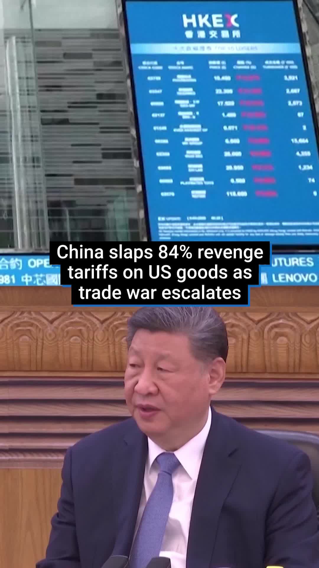 Tariffs on US goods entering China will rise to 84% from 34% starting April 10, according to Tariff Commission officials.  The increase comes in response to the latest US tariff increase on Chinese goods to more than 100%. #fyp #tariffs #china #donaldtrump #chinatariffs