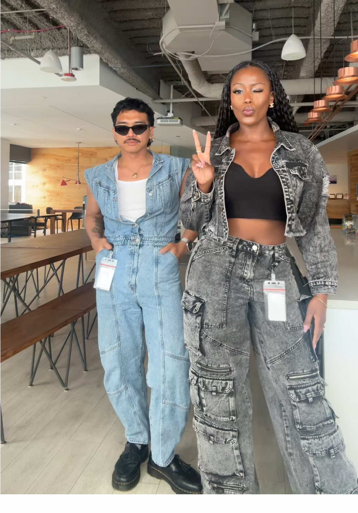 Denim twins 👩🏾‍🤝‍👨🏽 #styleinspo #fitcheck