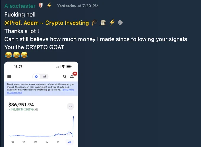 RT by @Cobratate: Average students portfolio today. $15k in a single day, Just by following the professors guidance inside: