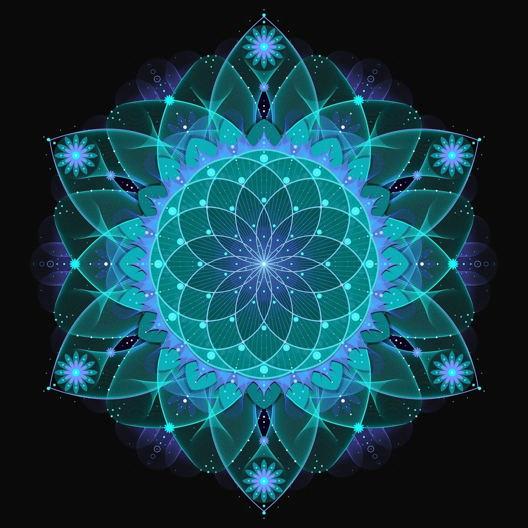 ♆⫸ Lotus Of Life 🪷🩵 Made in @omnigeometry  Artist @lindensart #intuitiveartist #sacredgeometry #vivid #mysticalart #pr...