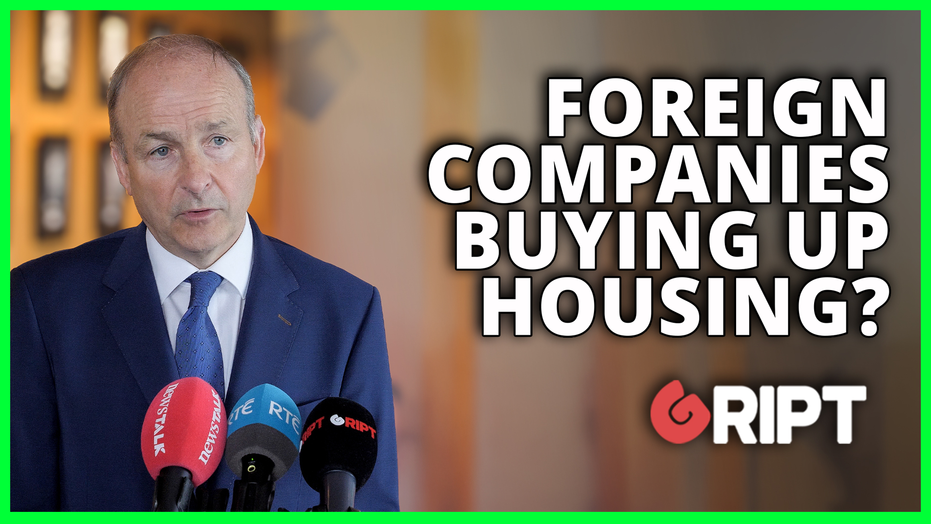 Martin questioned on firms buying Irish property