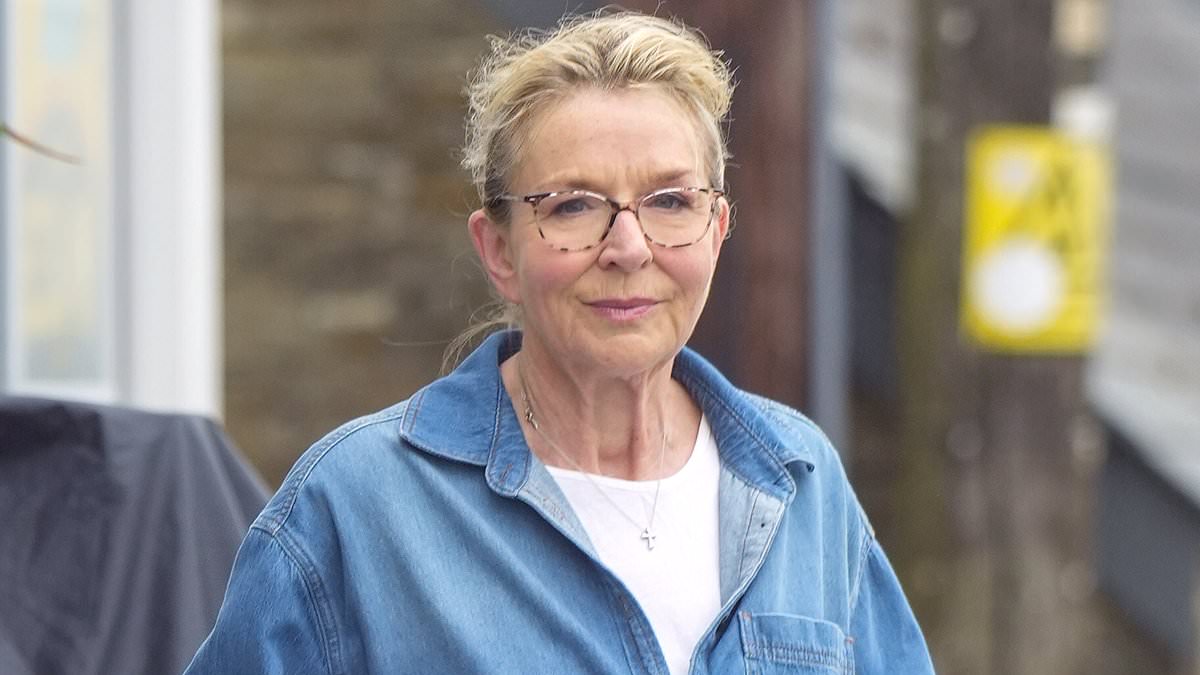Fern Britton, 67, displays her incredible weight loss transformation in a stylish denim co-ord as she steps out in Cornwall - after losing five stone