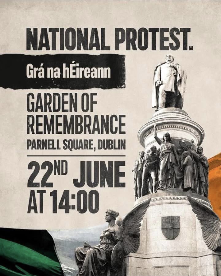 RT by @TheNotoriousMMA: Sunday, 2pm, Garden of Remembrance, Dublin 🇮🇪🇮🇪 Thousands of people will take to the streets to say no more to the migrant plantation in Ireland 🇮🇪 Follow us and share 🔄