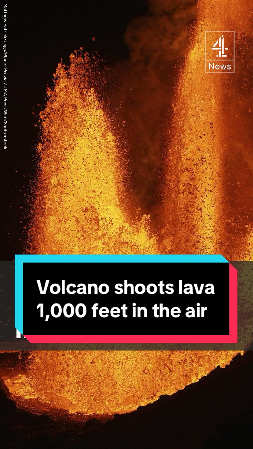 Hawaii's Kilauea volcano is spewing lava over 1,000 feet into the air. It's been erupting sporadically since December 2024. #Volcano #Hawaii #Channel4News #C4News