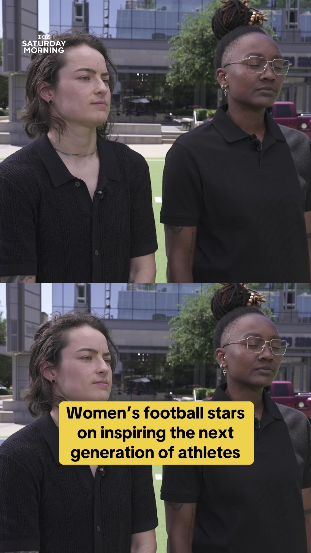Ahead of the @WNFC championship game today, quarterbacks Ashley Clark  and Michelle Angel  tell our Janet Shamlian how they’re showing the next generation what’s possible—on and off the field. #football #womenssports #womeninsports #sports #womensfootball