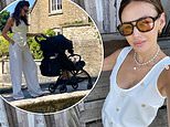 Michelle Keegan looks gorgeous in a white co-ord and sweetly pushes her baby daughter Palma in her pram as she enjoys idyllic 'summer in the Cotswolds'