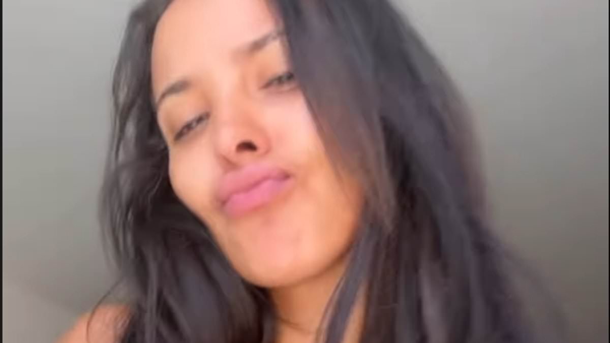 Maya Jama shows off her incredible figure in skimpy khaki green bikini