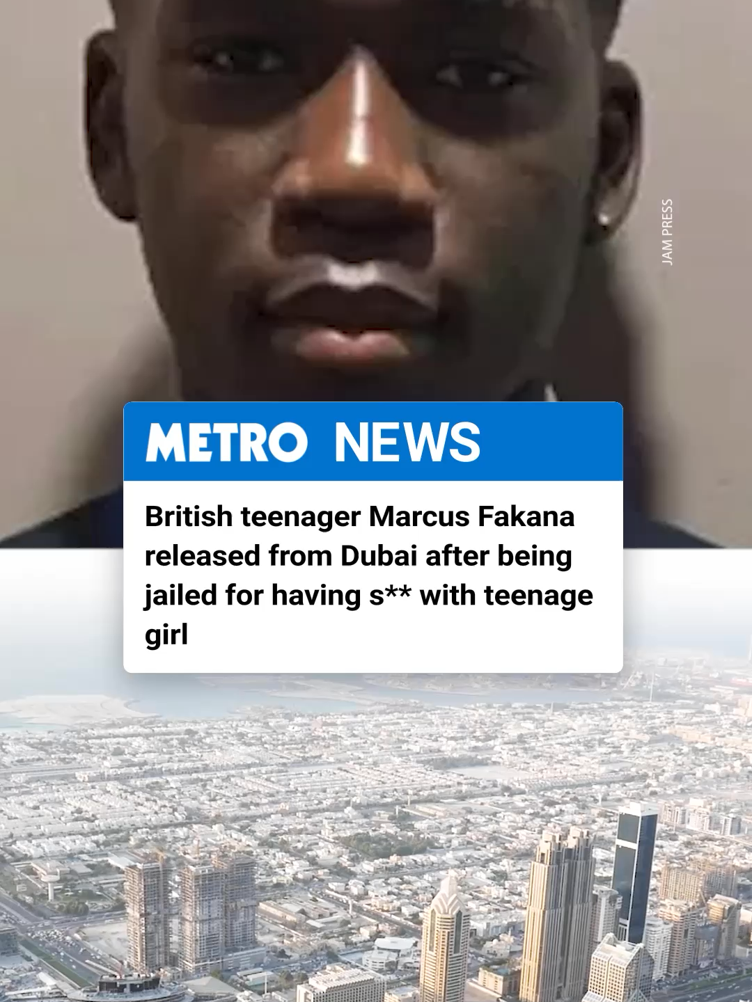 An 18-year-old Londoner jailed for a year in Dubai for having a sexual relationship with a 17-year-old girl has been released and is the UK again. Marcus Fakana, now 19, from north London, received a royal pardon from Dubai ruler Sheikh Mohammed bin Rashid Al Maktoum. In June, Marcus pleaded with the royal to offer a humanitarian pardon so he could return home before his sentence was over. #marcusfakana #dubai #released