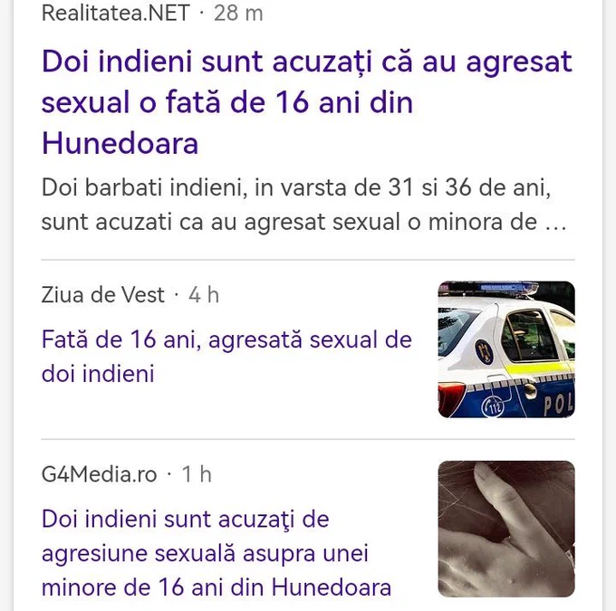 16-year-old girl stalked and sexually assaulted by 2 Indians in Hunedoara, a small Romanian town. It begins.