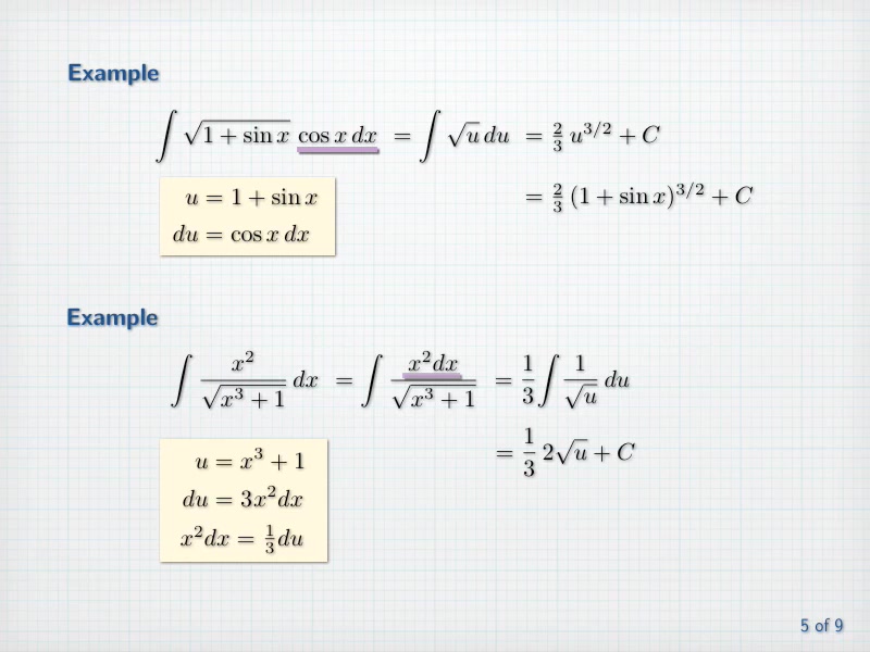 Calculus I and II  Lecturer-25: Change of Variables Differentials. Using basic “u-substitutions” to find indefinite inte...