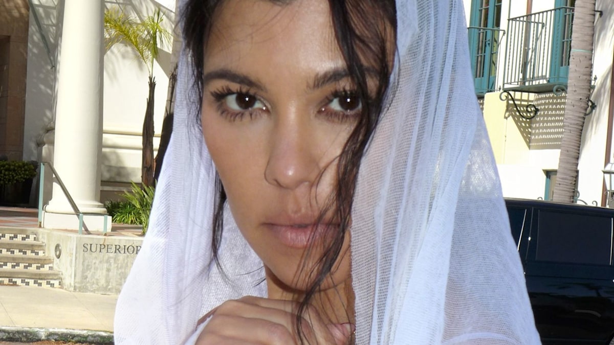 Kourtney Kardashian surprises in the Cotswolds ahead of Eve Jobs' wedding