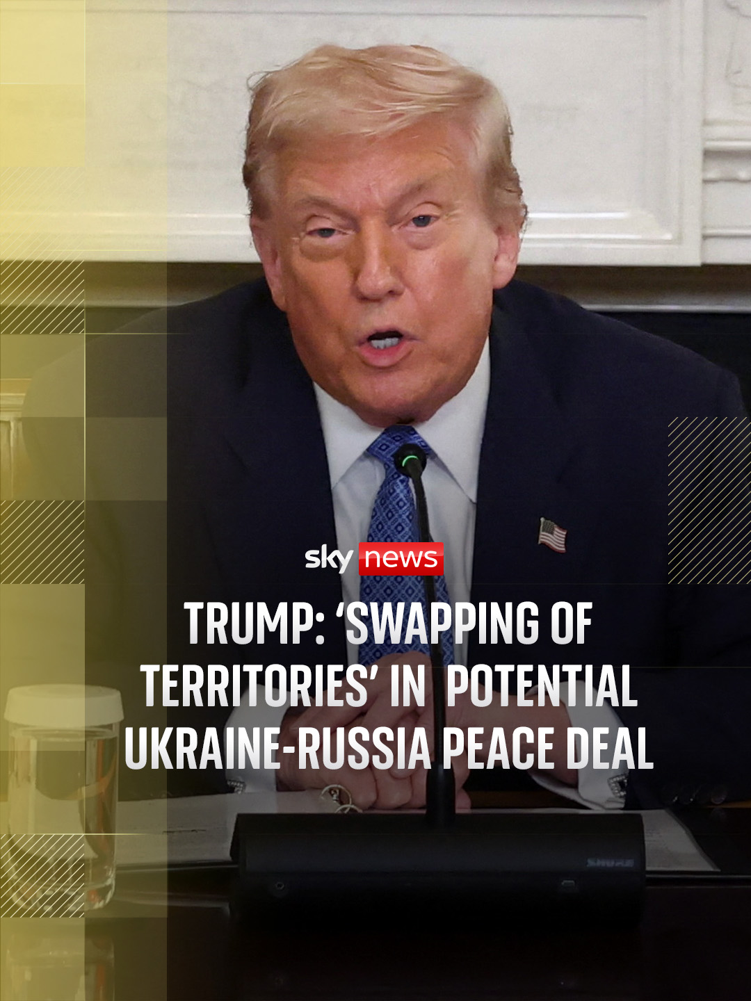 Trump says there will be 'swapping of territories' as he addresses potential #Russia-#Ukraine deal Donald Trump has said 'we're getting close to a deal on Ukraine' and he will meet #VladimirPutin 'very shortly' - as more details begin to emerge over a potential summit at the end of next week #donaldtrump