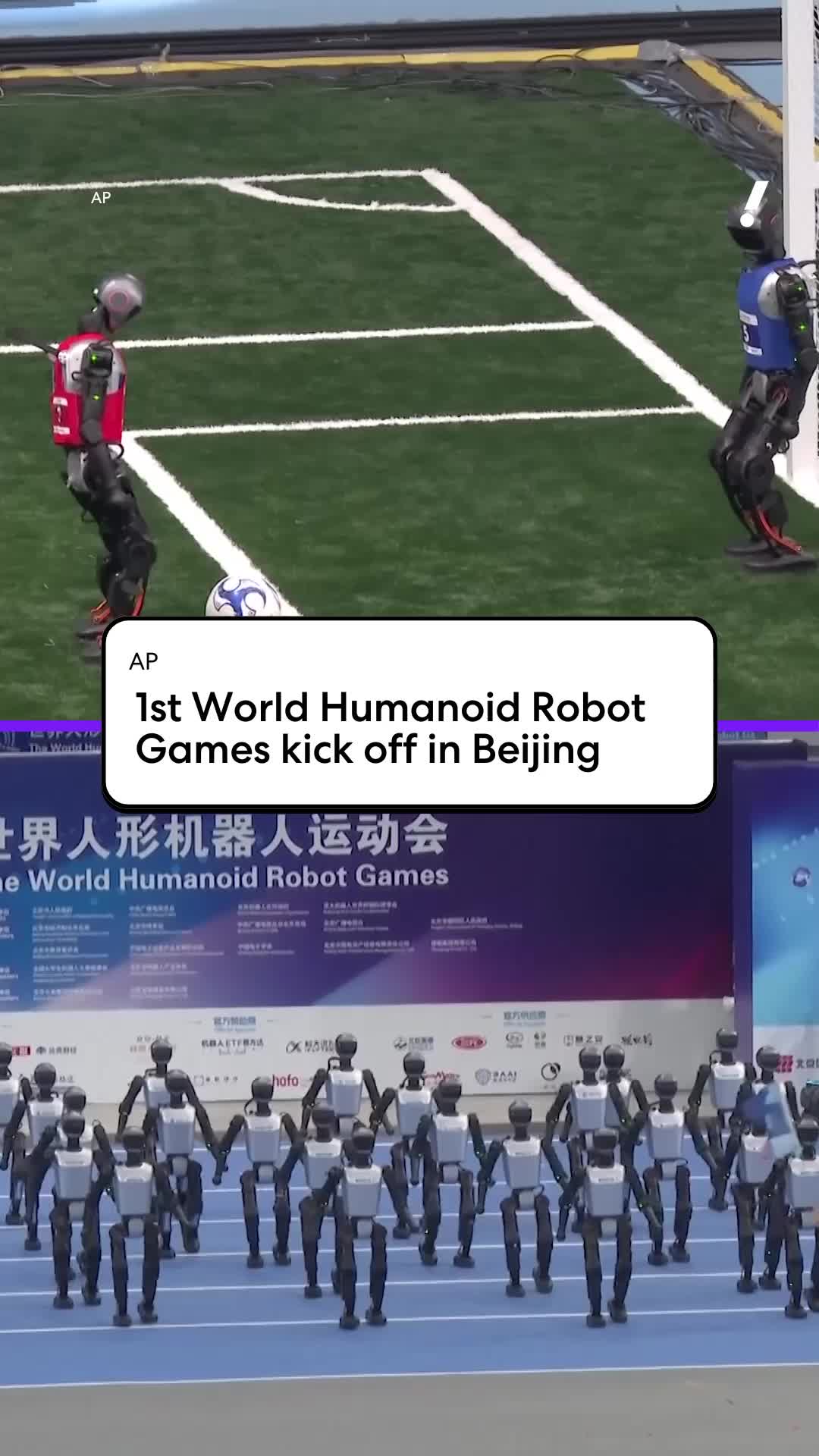 Over 500 robots from 16 countries — including the U.S., Germany and Japan — are competing in the first World Humanoid Robot Games in Beijing, with events like soccer, running and boxing. #robots#artificialintelligence #ai Read more about the opening ceremony, featuring robots hip-hop dancing and playing guitar, at the link in our bio.