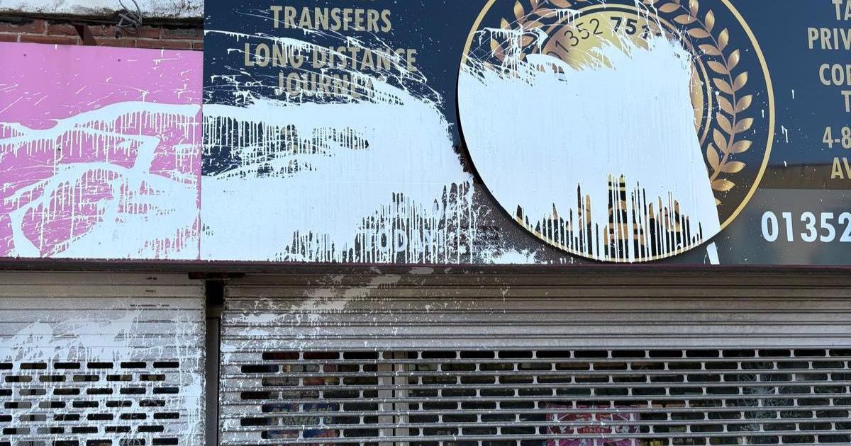 Police probe after taxi rank window smashed and paint thrown over building