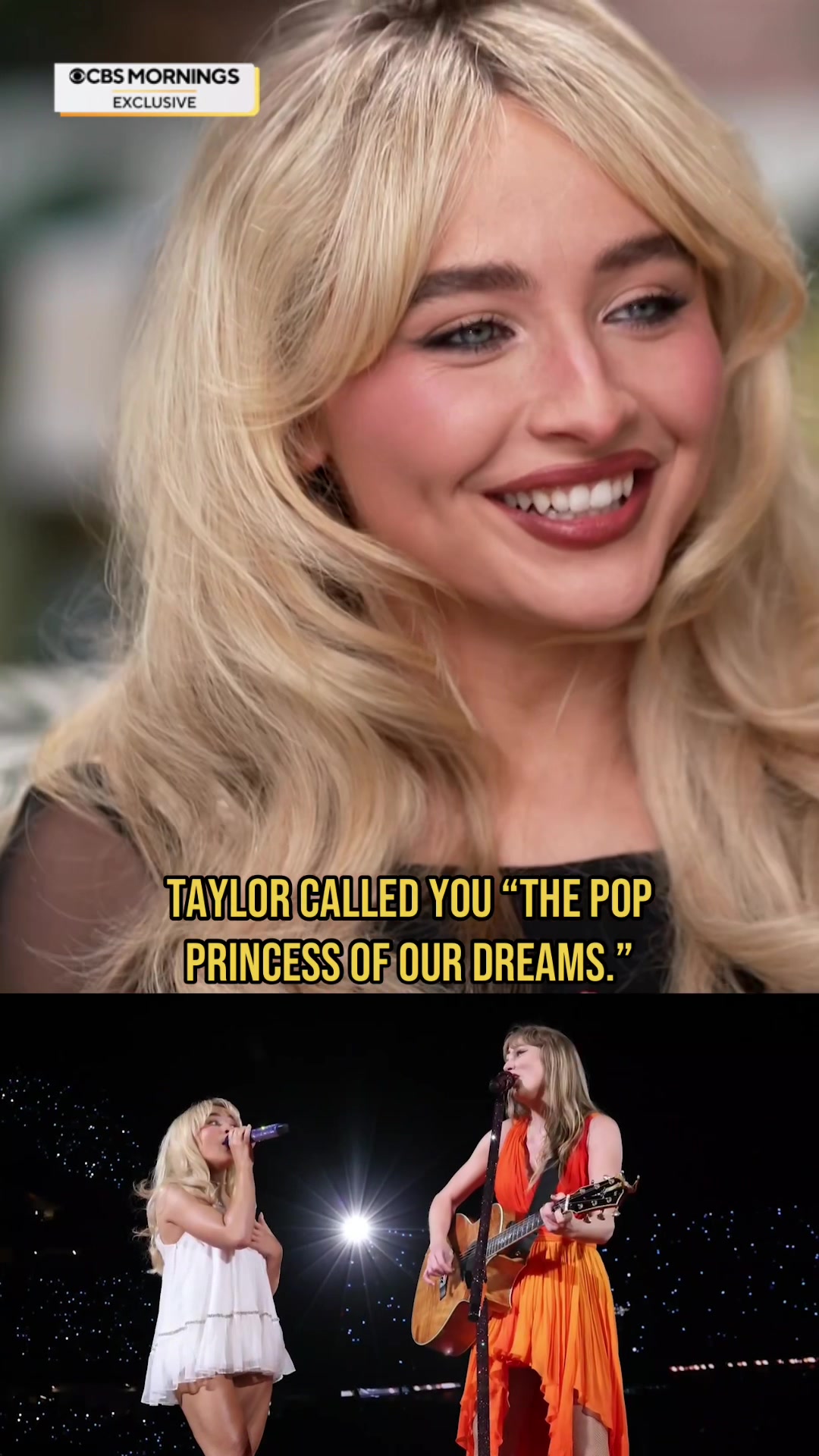 Sabrina Carpenter, who Taylor Swift calls “the pop princess of our dreams,” will be featured on Swift’s upcoming album — but Carpenter, clearly a true friend, is not revealing any details about the collaboration: “I have to let her give it all away.” #sabrinacarpenter #taylorswift #swifttok