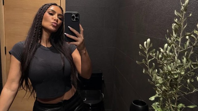 Kim Kardashian Goes Sleek In Completely Sheer Bodysuit in SKIMS Photos