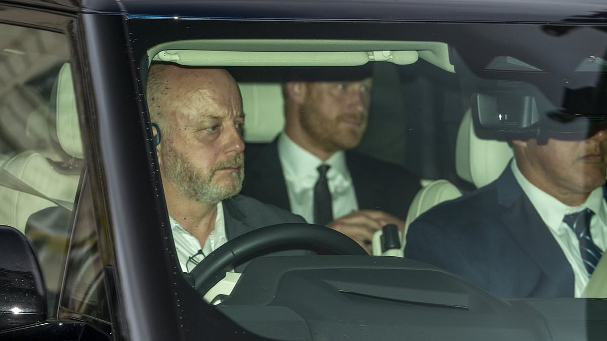 Prince Harry enters Clarence House after King Charles