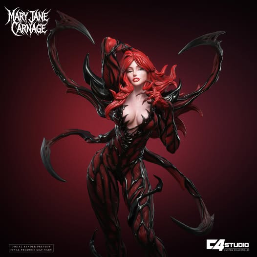 💥MARY JANE CARNAGE 1/4 Scale fan art custom Statue💥 ⚡️DM for Pre Order⚡️ #maryjane #comics #spiderman #marvelcomics #c...