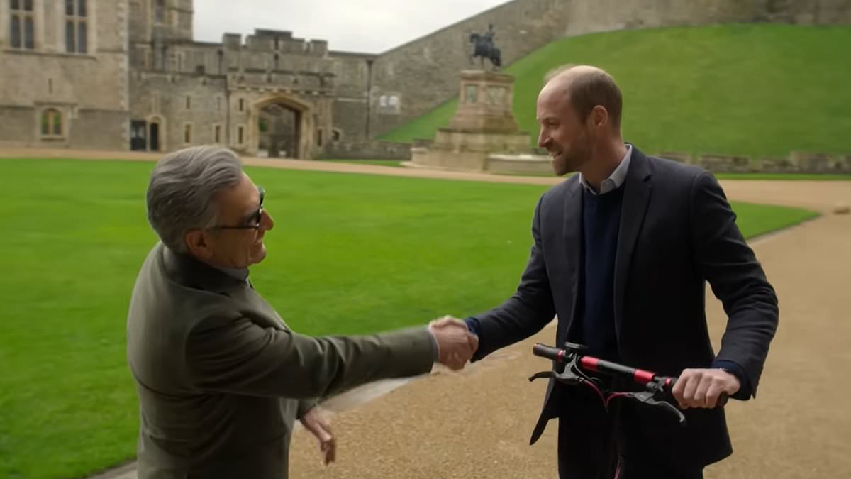 Prince William reveals how the Royal Family were in hysterics over a Windsor Castle tourist's remark during Eugene Levy's travel series