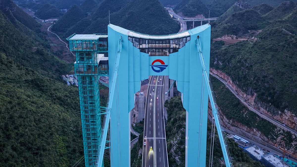 Nail-biting glass cafe opens at the top of the world's tallest bridge - would YOU go?