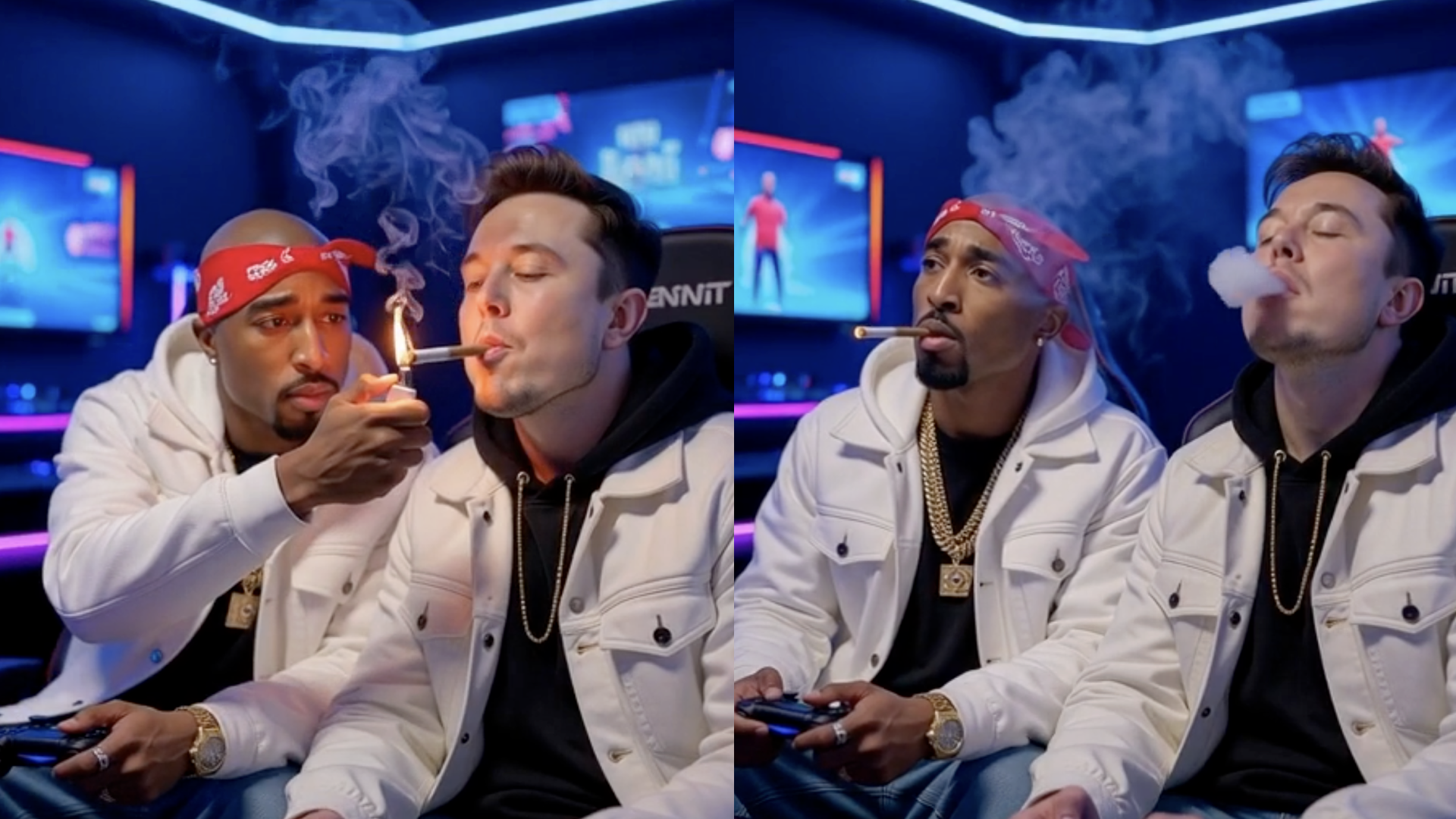 Elon Musk Smokes With 2Pac In Newly Shared AI-Genera...