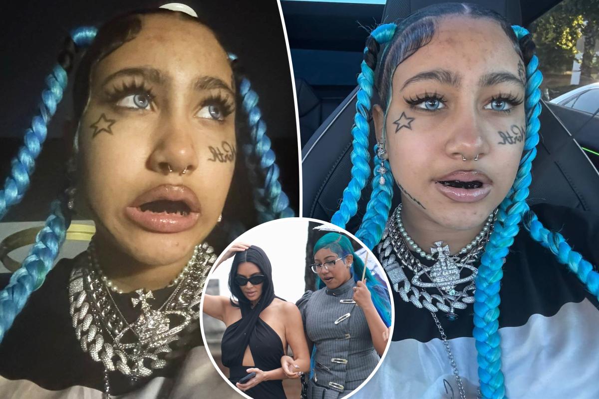 Kim Kardashian's daughter North West, 12, shows off fake face...
