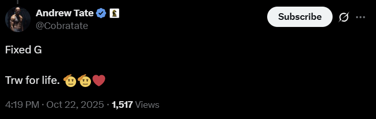 RT by @Cobratate: My account is BACK. Tell me what university in the world has an owner who actually cares enough to check on you personally and bring your account back? TRW for life. JOIN NOW. 🔥