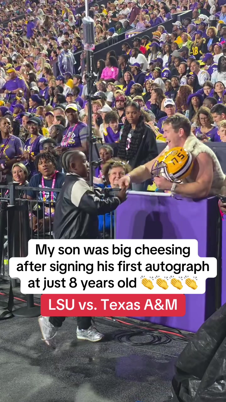 A moment he’ll never forget 👏🥹 (via ameen__82/IG) #lsufootball #cfb #dream