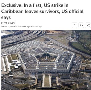 🖼 The U.S. military struck a suspected drug vessel in the Caribbean, killing several people — but for the first time, there were survivors.