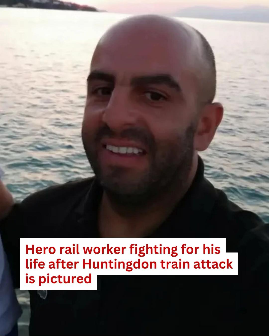 A heroic rail worker who is fighting for his life after confronting the alleged Huntingdon train knifeman has been pictured. Samir Zitouni is in a critical condition after 11 people were stabbed on board a train on Saturday. See the full story here. #BreakingNews #Huntingdon #UKNews #Heartbreaking