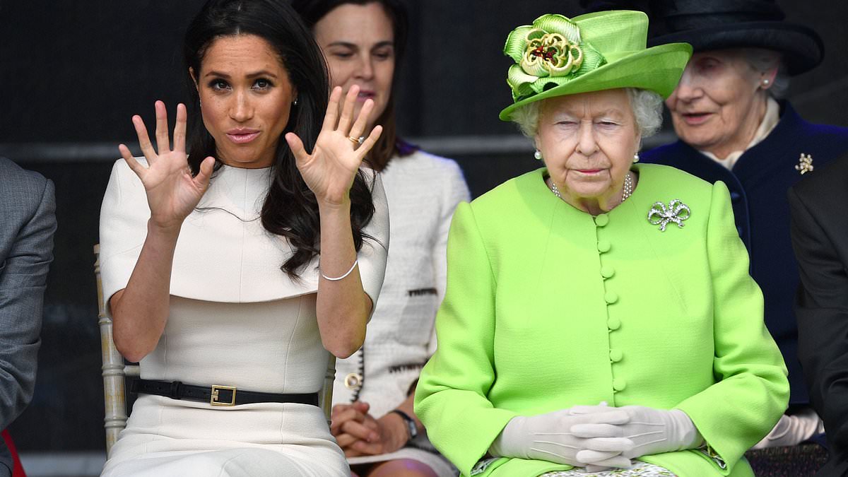 Why Meghan Markle's first public engagement with the late Queen was carried out 'too early' in her royal career - as body language expert claims she was 'trying too hard'