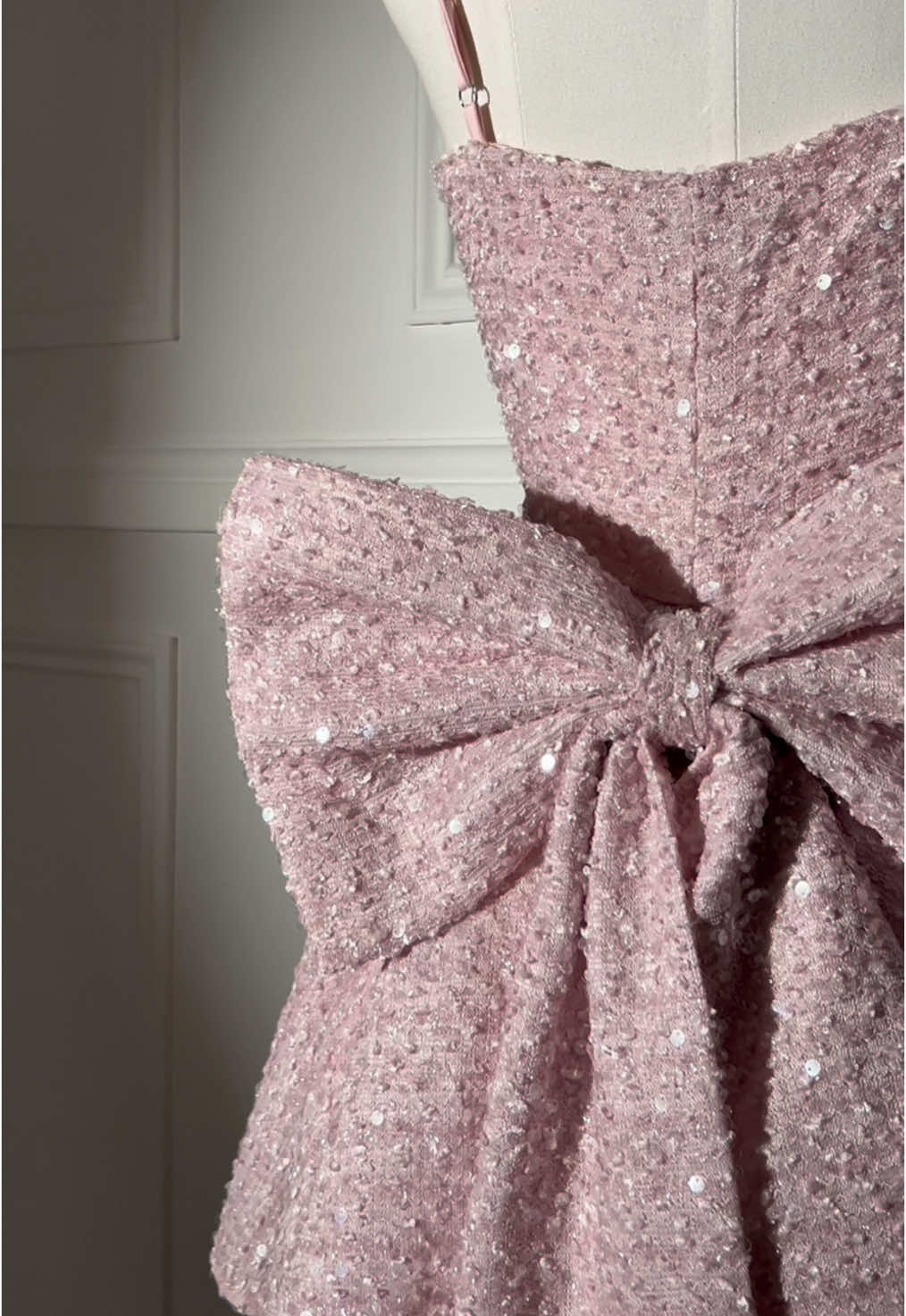 wrapped up in a bow 🎀 shop our ‘love letters’ mini dress online now #DressMeZee #bowdress #pinkdress #glam #sparkleseason