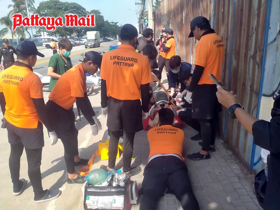 Jomtien officials rescue unconscious transgender woman on beach