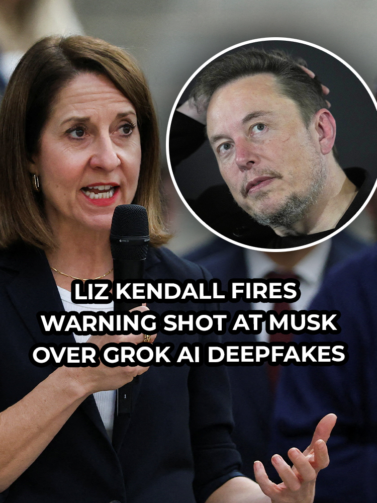 Technology Secretary Liz Kendall calls on Musk to take 'urgent and decisive' action to stop Grok AI images from generating sexualised fake images of women and girls.  #ElonMusk #AI #UKNews #GBNews