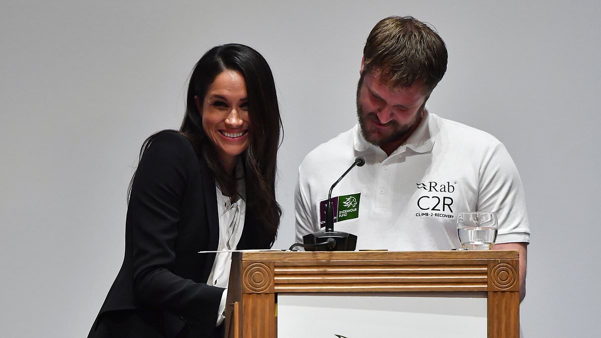 Moment Meghan 'fluffed' her lines in first ever speech as a working royal - and what she said afterwards to the staff member who caused the mishap