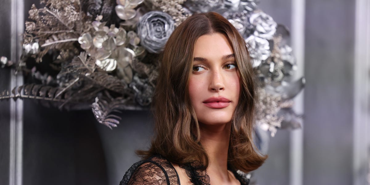 Hailey Bieber Pairs a Sheer Lace Dress and Bodysuit for Sydney’s Wuthering Heights Premiere