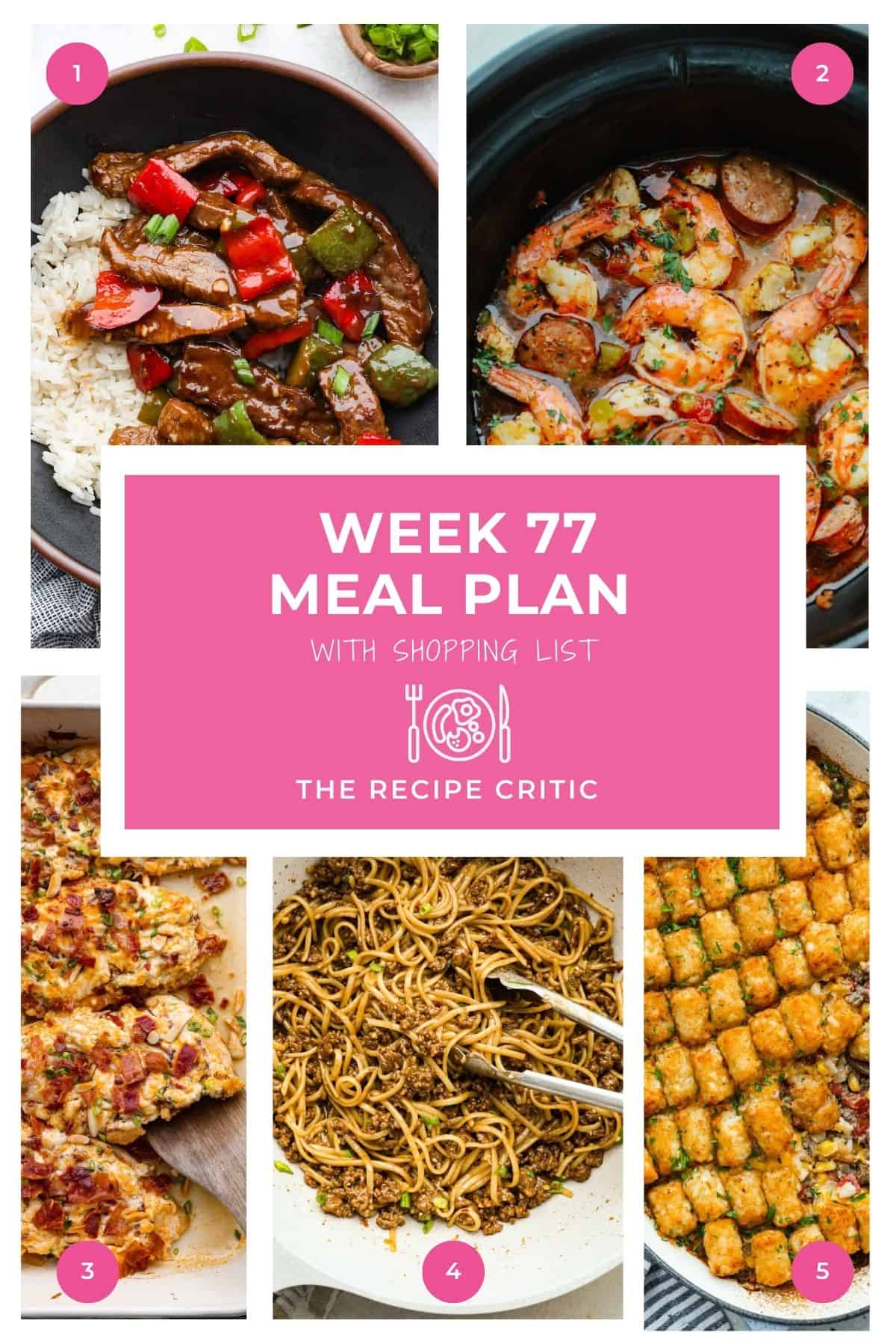 Weekly Meal Plan #77
